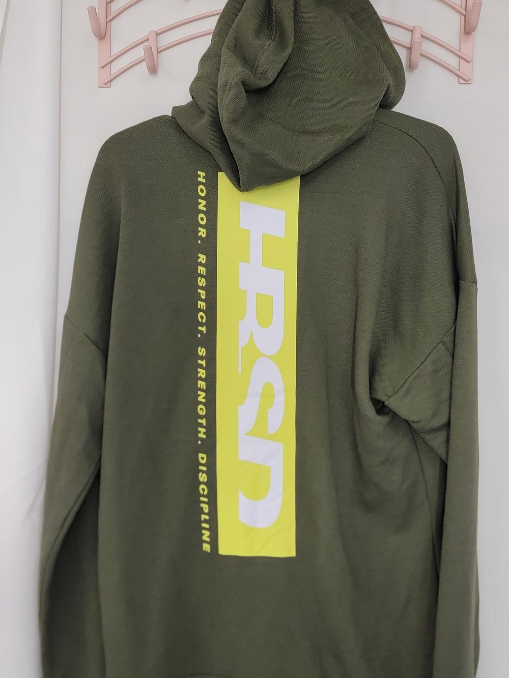 Reebok Men's Olive Green Full-Zip Hoodie with Yellow Logo - Picture 2 of 9